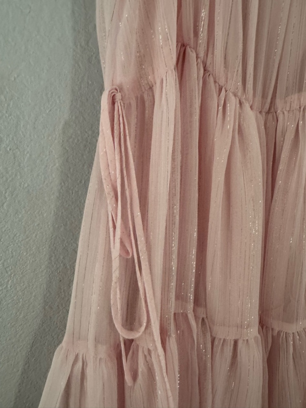 Women’s Pink Tiered Tulle Party Dress with Lining - Picture 7 of 8